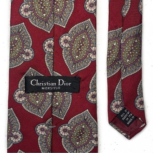 Christian Dior Monsieur 100% Silk Paisley Retro Print Men’s Neck Tie - Picture 5 of 5